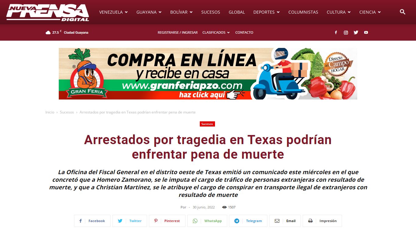 Arrestados por tragedia en Texas podrían enfrentar pena de muerte