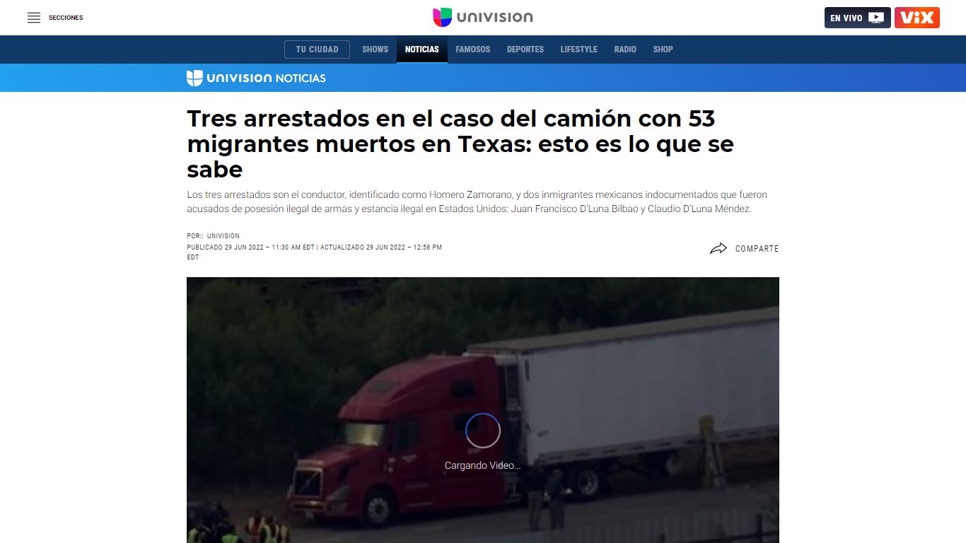 Tres arrestados en el caso del camión con 53 migrantes muertos en Texas ...
